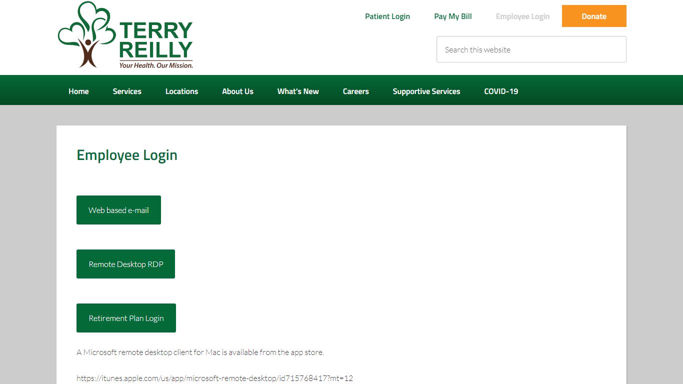 Employee Login – Terry Reilly Health Services